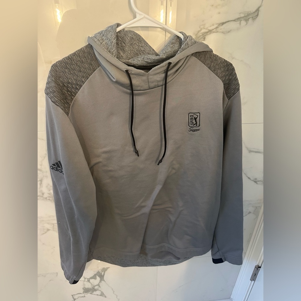 Adidas TPC Sawgrass Golf Hoodie Gray Large Climawarm